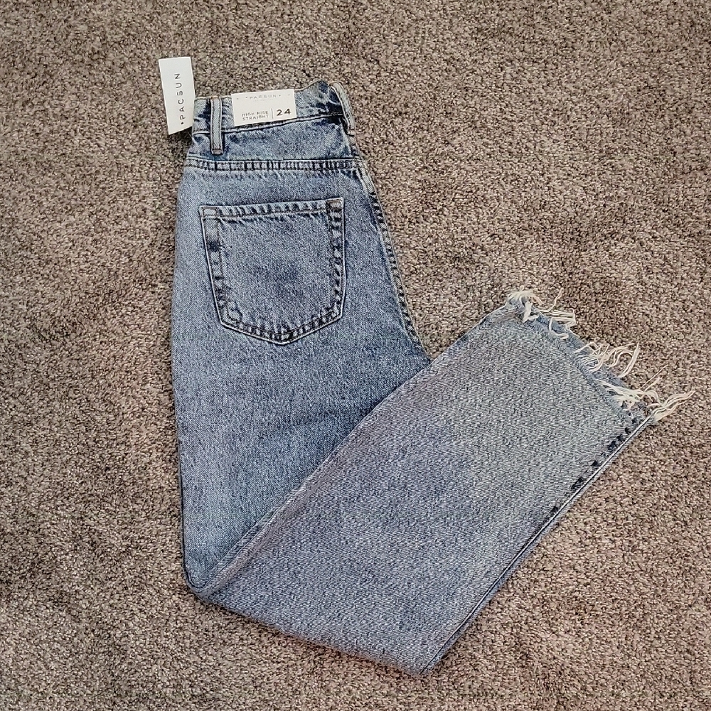 PacSun Blue Ankle Cropped Jeans Distressed